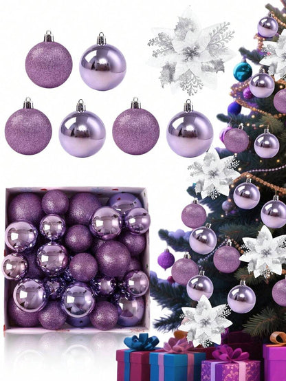 44-Piece Christmas Ball Ornament Set, Shatterproof Hanging Baubles for Christmas Tree, Wedding or Office Decor, Multi-Size Holiday Decorations