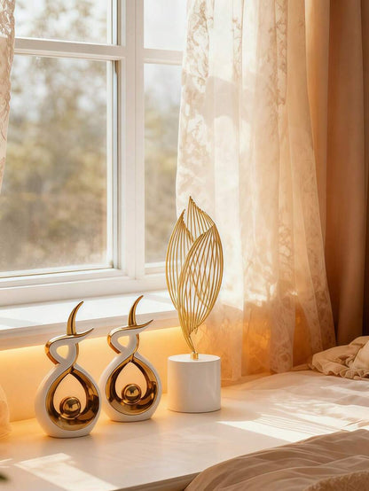 1pc Modern Abstract Resin Art Sculpture, Elegant Handmade Decorative Statue for Living Room, Bedroom or Office Desk, Minimalist Home Decor