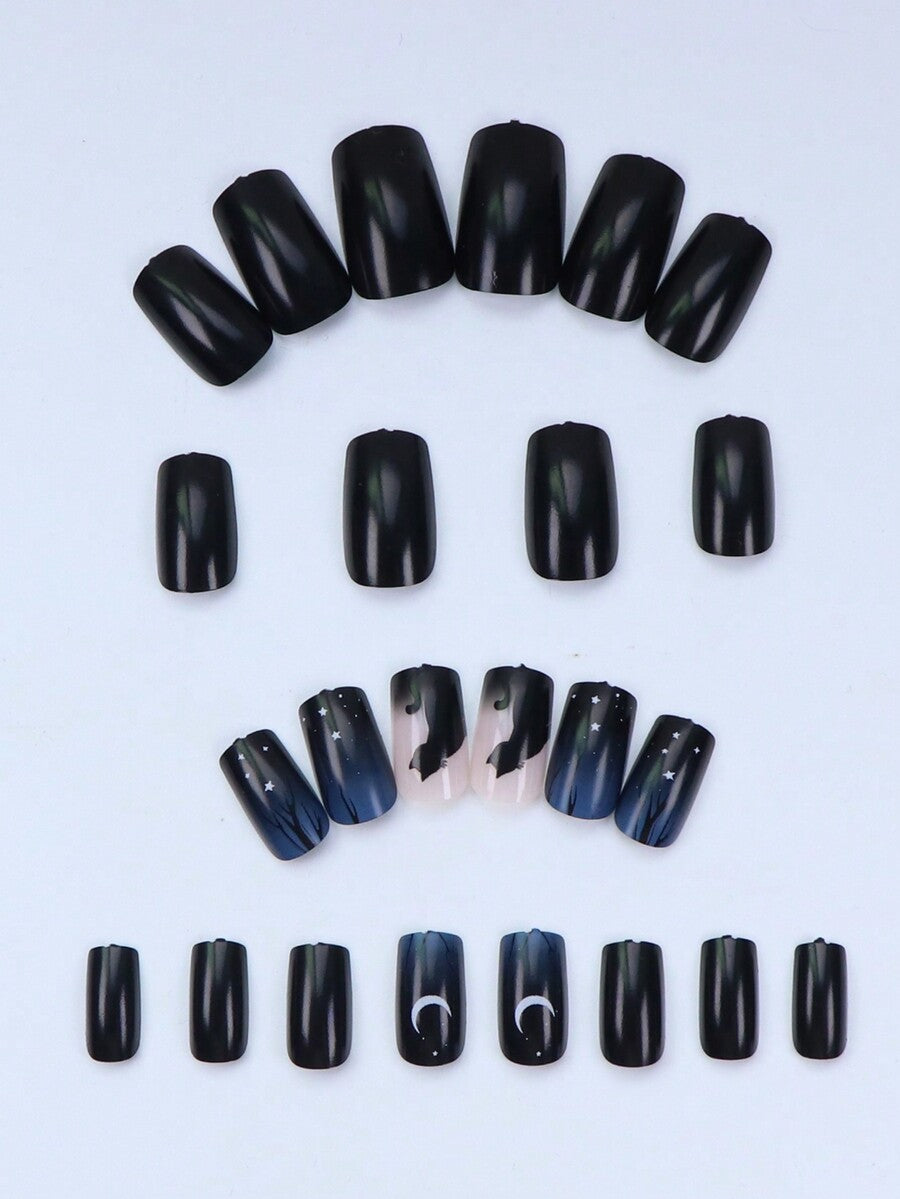 24pcs Long Ballet Christmas Press On Nails, White Snowflakes And Gingerbread Bow Design, 3D Acrylic False Nails For Women Holiday Gift