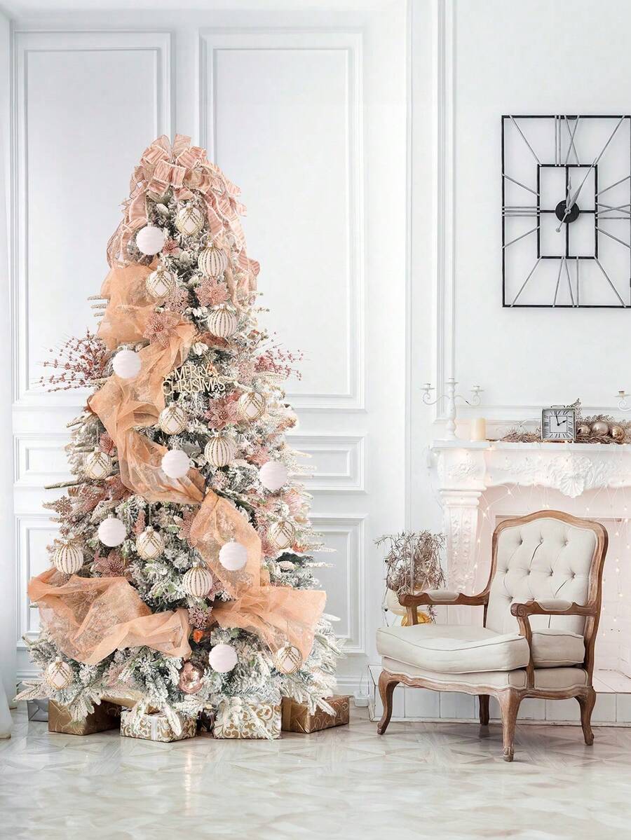 9pcs Green Velvet Christmas Tree Ball Ornaments, Flocked Painted Shatterproof Hanging Décor for Holiday Trees & Home Display