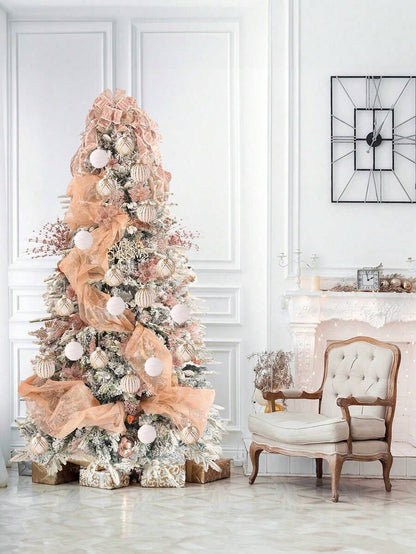 9pcs Green Velvet Christmas Tree Ball Ornaments, Flocked Painted Shatterproof Hanging Décor for Holiday Trees & Home Display