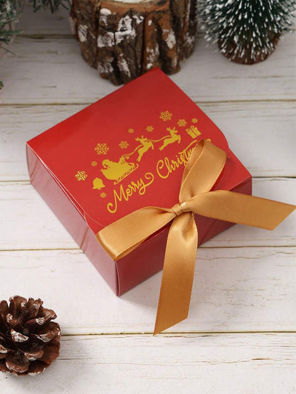 6pcs Christmas Gift Boxes with Ribbons, Santa Snowman & Reindeer Designs for Holiday Treats, Seasonal Packaging & Winter Home Decor