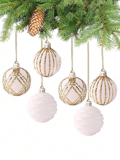 9pcs Green Velvet Christmas Tree Ball Ornaments, Flocked Painted Shatterproof Hanging Décor for Holiday Trees & Home Display