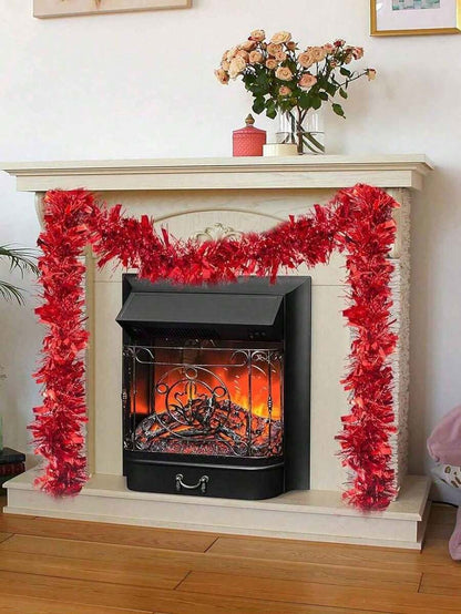 Metallic Tinsel Garland for Christmas, 1–2 Piece Shiny Glitter Streamer Decoration, Long Hanging Ornament for Trees, Parties, and Weddings