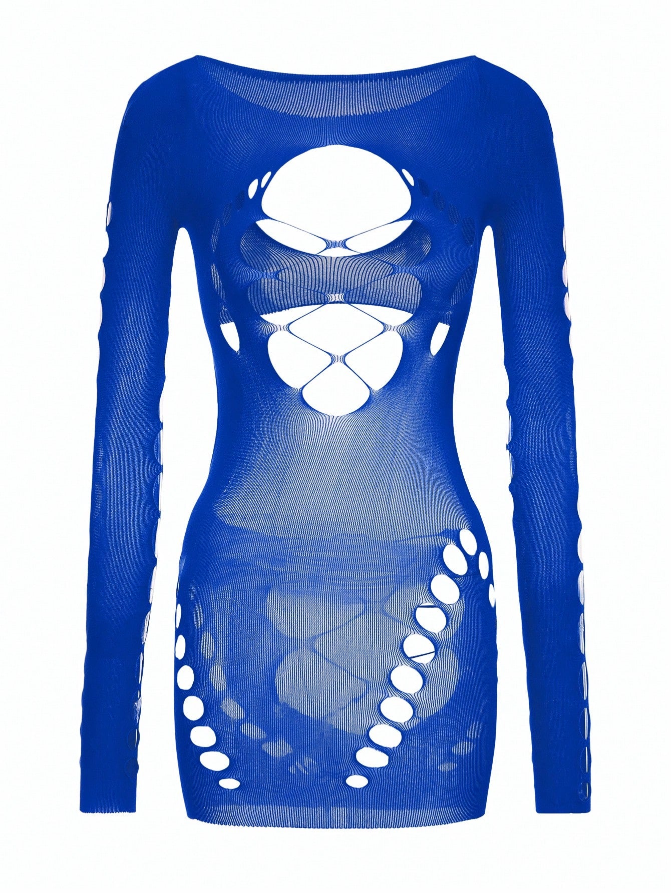 Semi-Sheer Fishnet Bodycon Dress for Party Nightclub and Beach