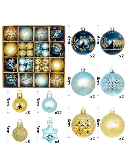 44pcs Sequined Christmas Tree Ball Ornaments, Glitter Decorative Holiday Tree Baubles, Perfect for Christmas Parties and Home Decoration