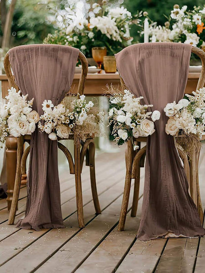 Wrinkled Cheesecloth Table Runner for Weddings and Holidays, Elegant Table Centerpiece Cloth for Christmas Dining, Birthdays, and Romantic Events