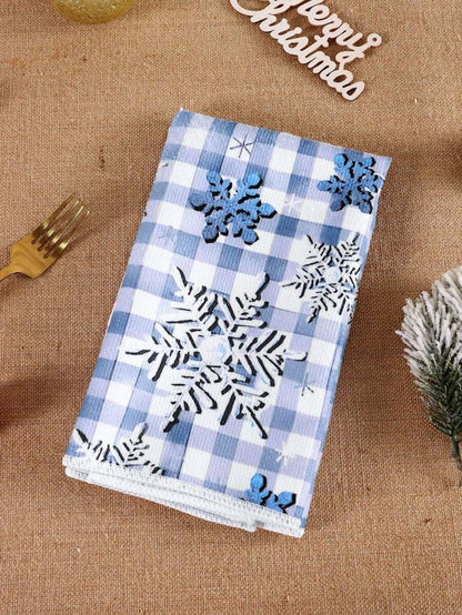 2pcs Christmas Gnome Hand Towels, Red & Black Plaid Microfiber Kitchen & Bathroom Towels, Soft Absorbent Holiday Home Decor