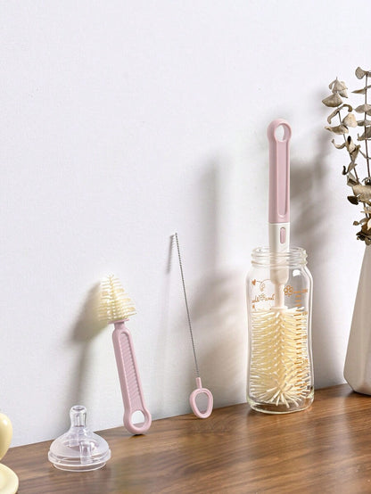 6-in-1 Baby Silicone Bottle Cleaning Set with Pacifier Brush, Straw Cleaner and Bottle Mouth Brush, Soft Bristle Tools for Newborn Feeding Essentials