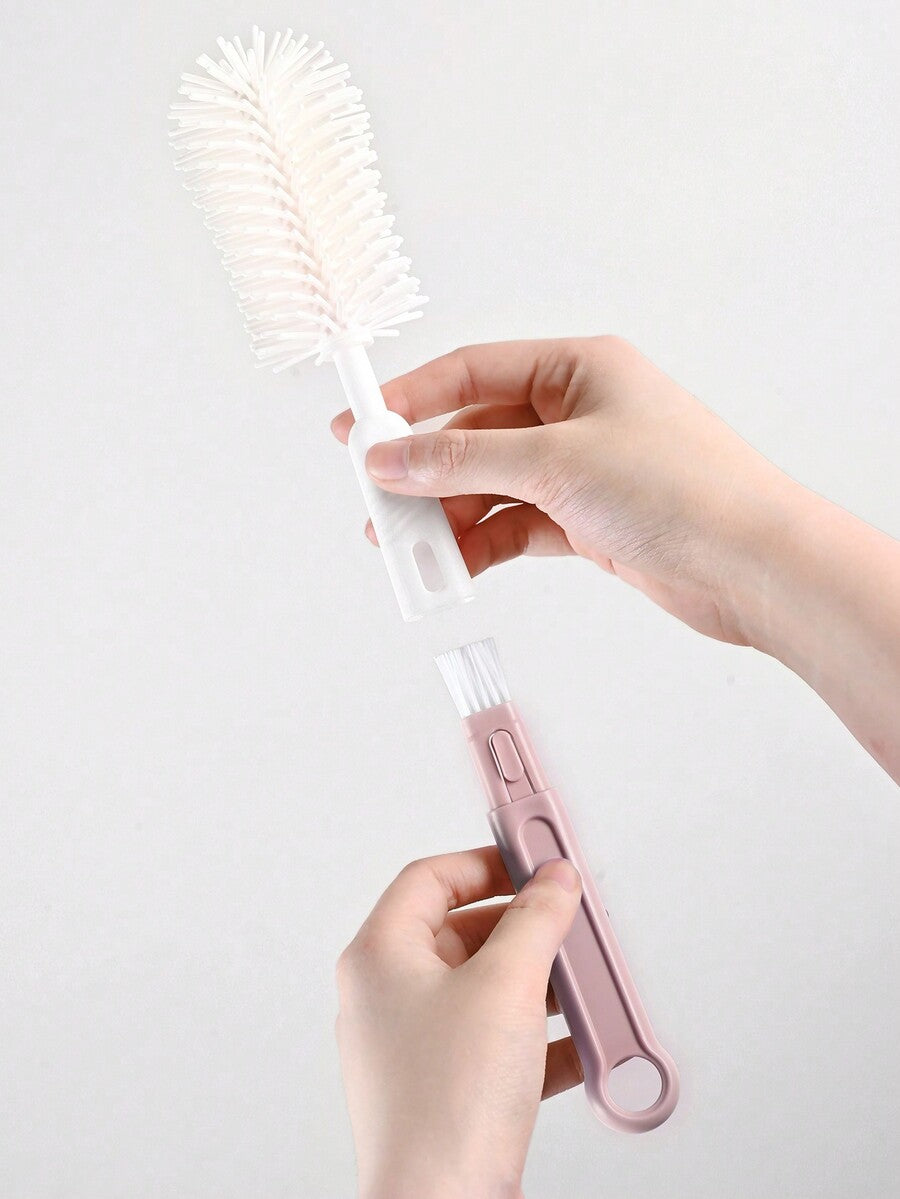 6-in-1 Baby Silicone Bottle Cleaning Set with Pacifier Brush, Straw Cleaner and Bottle Mouth Brush, Soft Bristle Tools for Newborn Feeding Essentials