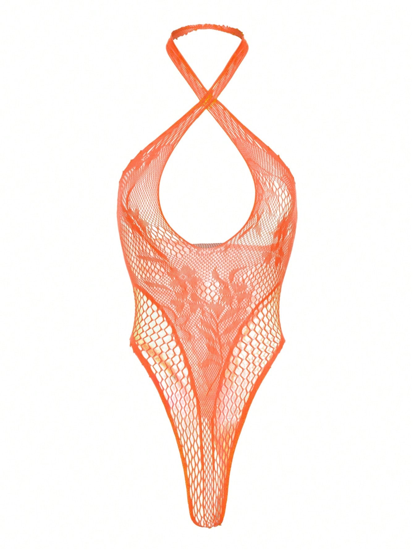 Blue Sleeveless Fishnet Bodysuit High Stretch for Beach and Party