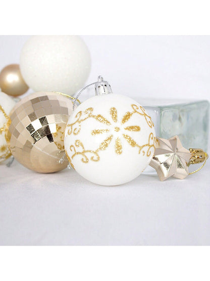 44pcs Sequined Christmas Tree Ball Ornaments, Glitter Decorative Holiday Tree Baubles, Perfect for Christmas Parties and Home Decoration