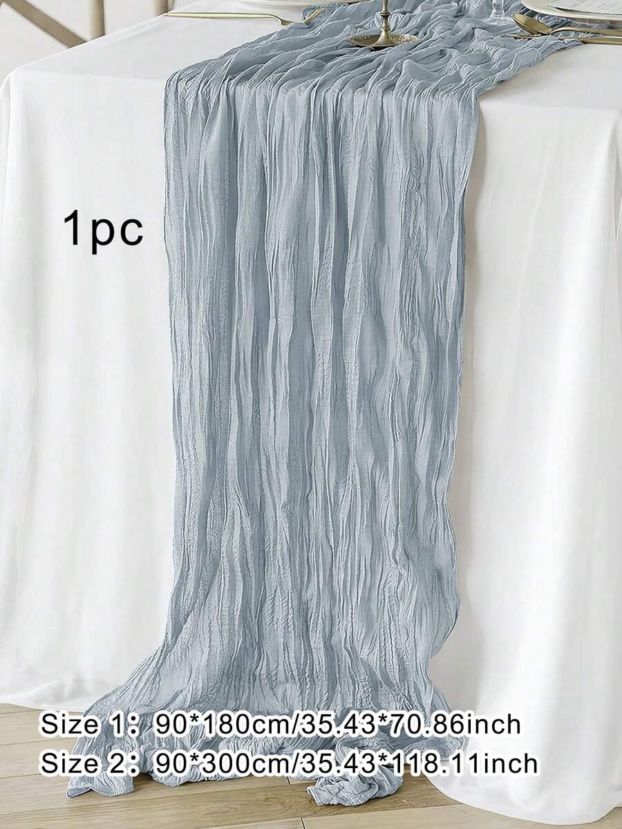 Wrinkled Cheesecloth Table Runner for Weddings and Holidays, Elegant Table Centerpiece Cloth for Christmas Dining, Birthdays, and Romantic Events