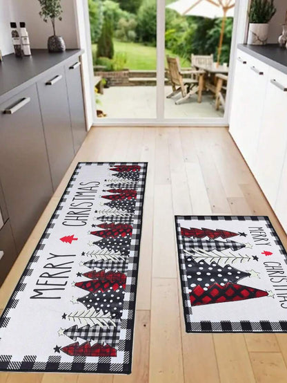 2pcs Merry Christmas Doormat Set, Gnome and Snowflake Design, Non-Slip Washable Floor Mats for Kitchen, Entryway, or Holiday Home Decoration 2026