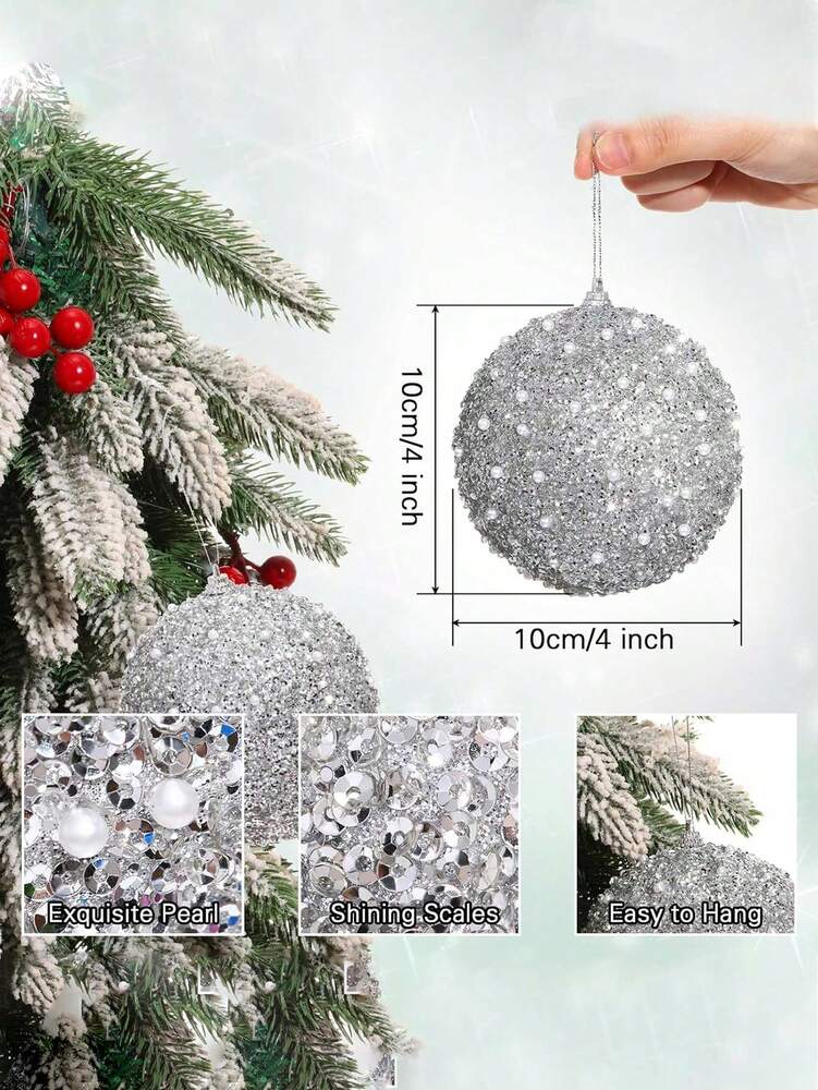 12pcs Champagne Christmas Ball Ornaments, 3.15-Inch Shatterproof Baubles, Elegant Tree Decorations for Weddings, Holidays, and Party Displays
