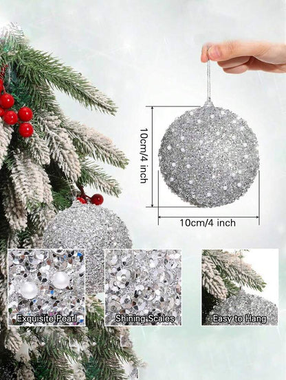 12pcs Champagne Christmas Ball Ornaments, 3.15-Inch Shatterproof Baubles, Elegant Tree Decorations for Weddings, Holidays, and Party Displays