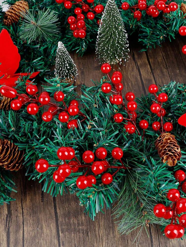 30/20/10/1pcs Artificial Red Berry Stems, Decorative Pip Berry Sprays for DIY Wreaths, Christmas Ornaments, and Winter Floral Arrangements