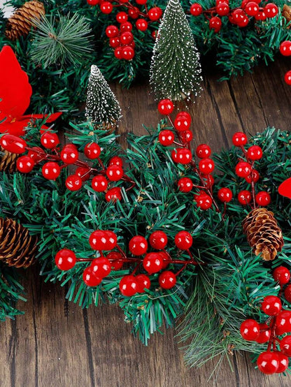 30/20/10/1pcs Artificial Red Berry Stems, Decorative Pip Berry Sprays for DIY Wreaths, Christmas Ornaments, and Winter Floral Arrangements