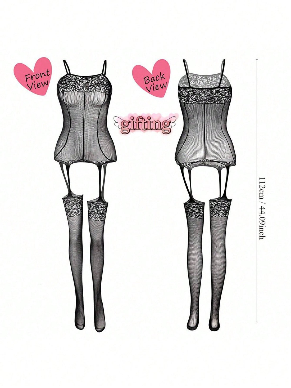4pcs Women's Lace Stockings Lingerie Floral Fishnet Bodysuits Lingerie Nightwear For Romantic Date Wearing
