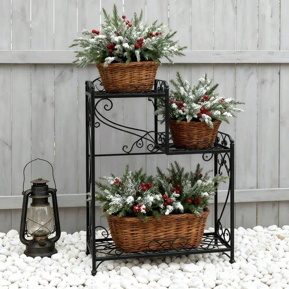 Artificial Pine Branches with Red Berries (2/10pcs), 14-Inch Realistic Greenery for Christmas Wreaths, Canes, Vases, and Holiday Tree Decorations