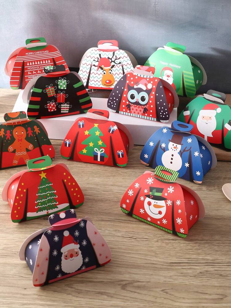 24-Piece DIY Christmas Gift Box Set, Small Festive Packaging Boxes for Presents, Party Favors, and Holiday Home Decorations