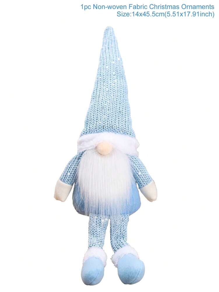 Christmas Gnome Ornament with Knitted Hat, Cute Faceless Figurine Decor, Festive Christmas Tree Decoration and Gift for Home, Table, or Office