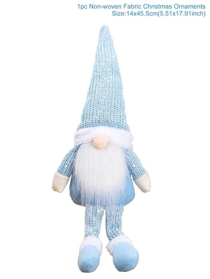 Christmas Gnome Ornament with Knitted Hat, Cute Faceless Figurine Decor, Festive Christmas Tree Decoration and Gift for Home, Table, or Office