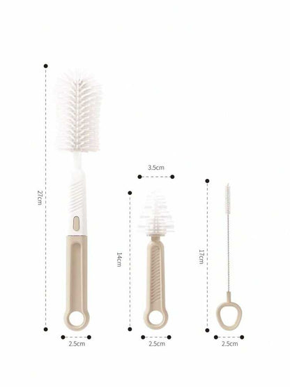 6-in-1 Baby Silicone Bottle Cleaning Set with Pacifier Brush, Straw Cleaner and Bottle Mouth Brush, Soft Bristle Tools for Newborn Feeding Essentials