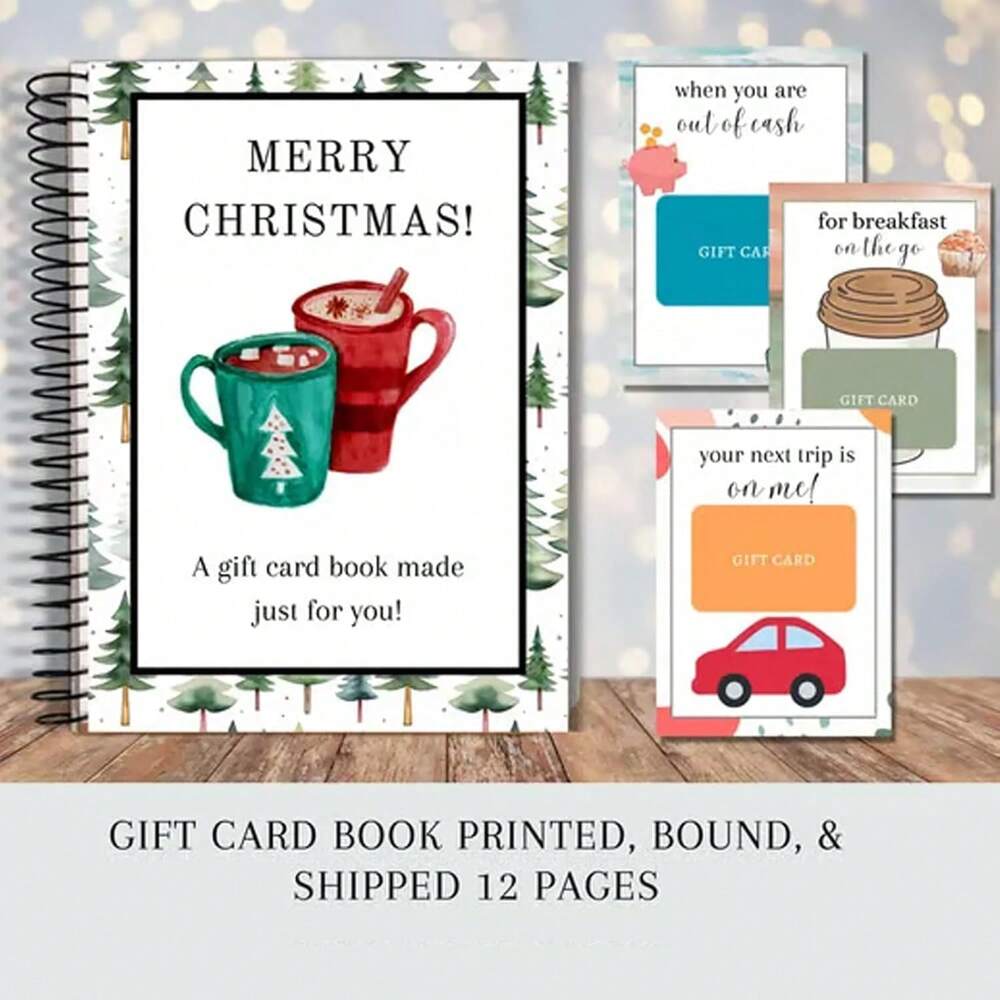 DIY Christmas Gift Card Book, Spiral-Bound Greeting Card Holder, Creative Holiday Card Organizer Book