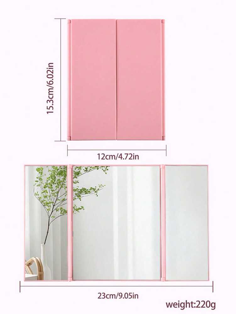 3-Sided Foldable Makeup Mirror, Ultra-Thin Portable Vanity Mirror for Travel or Home, Adjustable Compact Beauty Mirror Gift for Women (1pc)