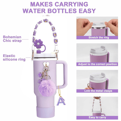 Cup Decoration Accessories, 8–9mm Straw Cap Silicone Boots Compatible with 30/40oz Cups, Fun DIY Christmas and Thanksgiving Cup Decor Gift