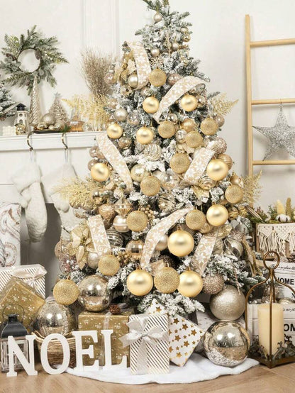 44-Piece Christmas Ball Ornament Set, Shatterproof Hanging Baubles for Christmas Tree, Wedding or Office Decor, Multi-Size Holiday Decorations