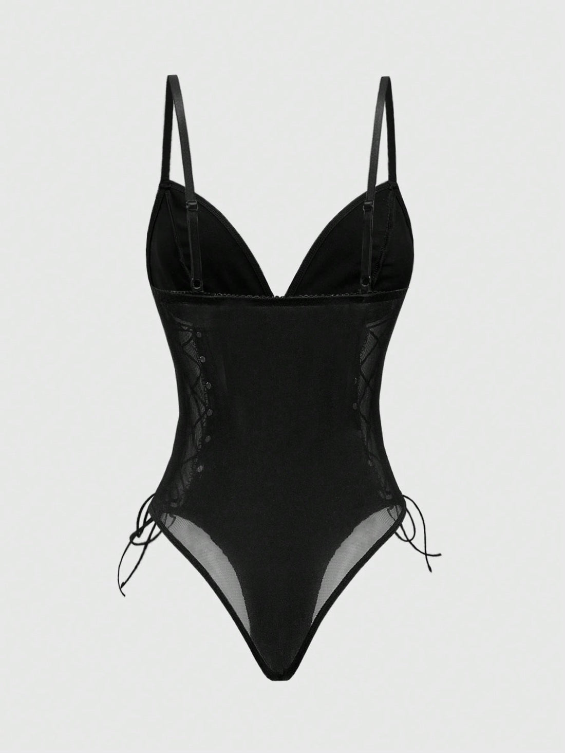 Goth Cross Pendant PU Leather Sexy Bodysuit, Rave