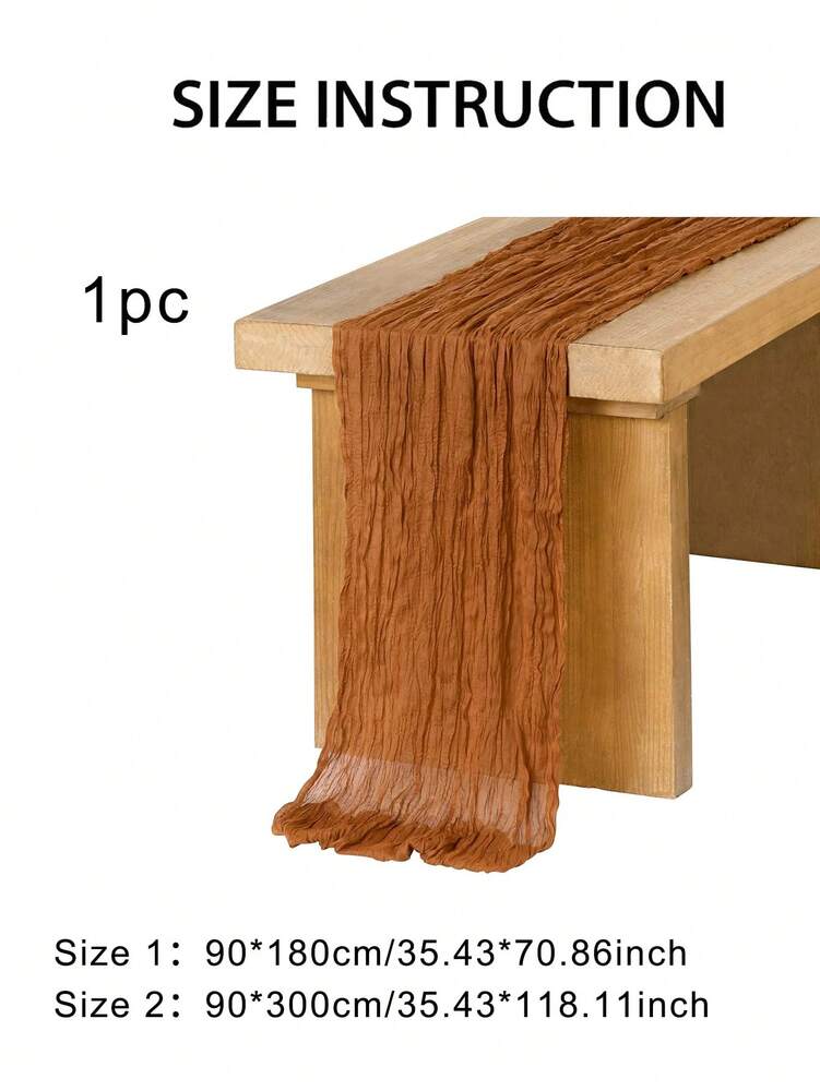 Wrinkled Cheesecloth Table Runner for Weddings and Holidays, Elegant Table Centerpiece Cloth for Christmas Dining, Birthdays, and Romantic Events