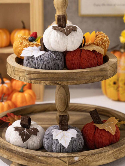 Knitted Orange Pumpkin Hanging Decoration, 1/3pcs Thanksgiving Harvest Ornaments for Home, Table, or Party Displays, Autumn and Fall Festival Decor