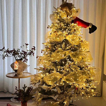 9m Christmas Mesh Ribbon Roll, Decorative Holiday Mesh for Tree, Wreaths, Gift Wrapping & DIY Crafts, Festive Party & Home Decor