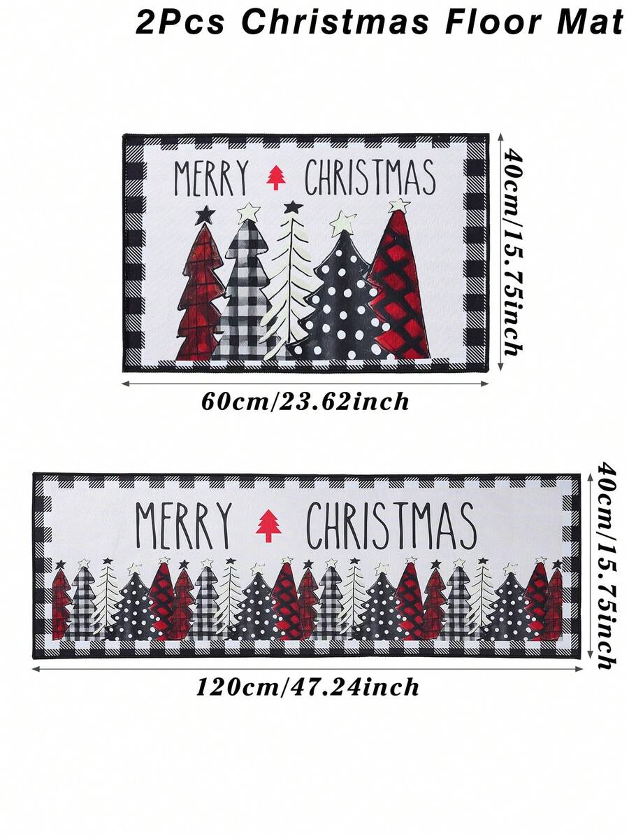 2pcs Merry Christmas Doormat Set, Gnome and Snowflake Design, Non-Slip Washable Floor Mats for Kitchen, Entryway, or Holiday Home Decoration 2026