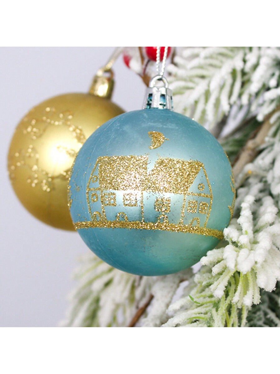 44pcs Sequined Christmas Tree Ball Ornaments, Glitter Decorative Holiday Tree Baubles, Perfect for Christmas Parties and Home Decoration