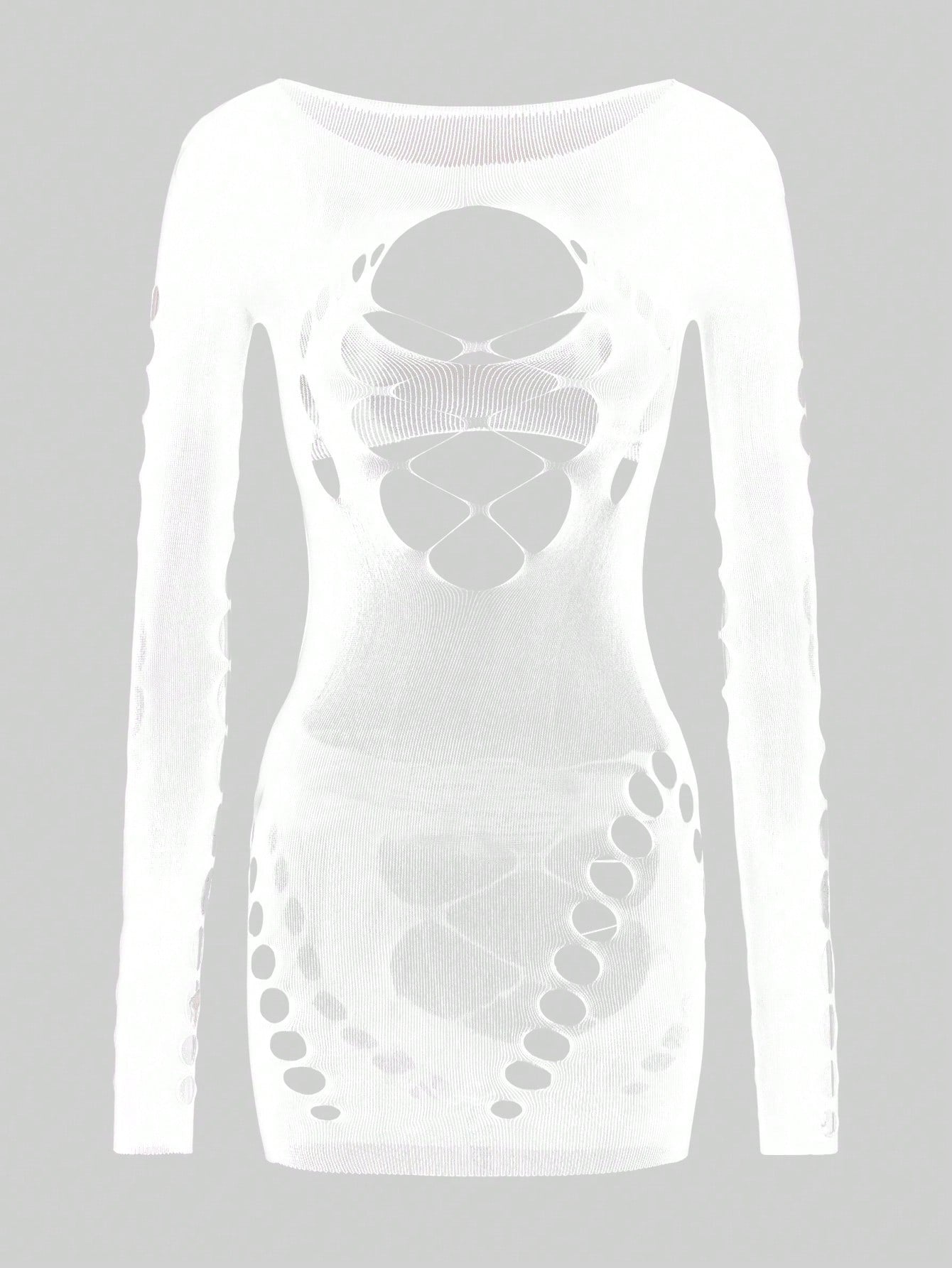 Semi-Sheer Fishnet Bodycon Dress for Party Nightclub and Beach