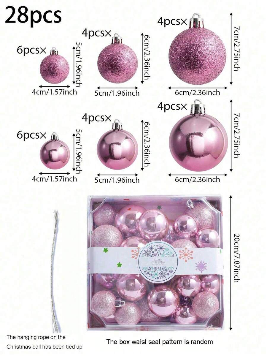 44-Piece Christmas Ball Ornament Set, Shatterproof Hanging Baubles for Christmas Tree, Wedding or Office Decor, Multi-Size Holiday Decorations