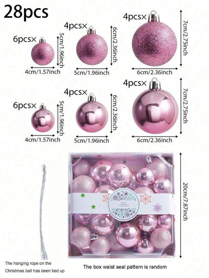 44-Piece Christmas Ball Ornament Set, Shatterproof Hanging Baubles for Christmas Tree, Wedding or Office Decor, Multi-Size Holiday Decorations