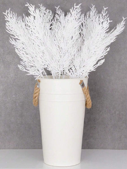 20pcs Glitter Cedar Pine Needles with Sequins, Artificial Blue and Pink Leaves for DIY Garlands, Wedding Bouquets, and Winter Holiday Home Decor