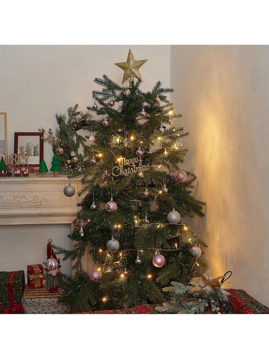 44pcs Sequined Christmas Tree Ball Ornaments, Glitter Decorative Holiday Tree Baubles, Perfect for Christmas Parties and Home Decoration