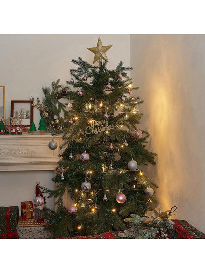 44pcs Sequined Christmas Tree Ball Ornaments, Glitter Decorative Holiday Tree Baubles, Perfect for Christmas Parties and Home Decoration