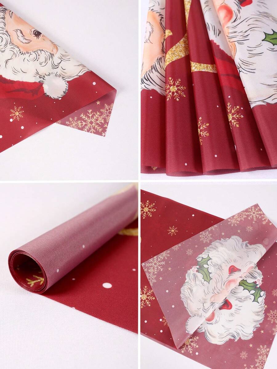 Gingerbread Man Christmas Table Runner, 35x180cm Polyester Holiday Table Flag, Festive Dining Room Décor for Christmas & Winter Home Use