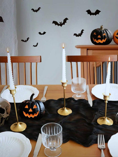 Wrinkled Cheesecloth Table Runner for Weddings and Holidays, Elegant Table Centerpiece Cloth for Christmas Dining, Birthdays, and Romantic Events