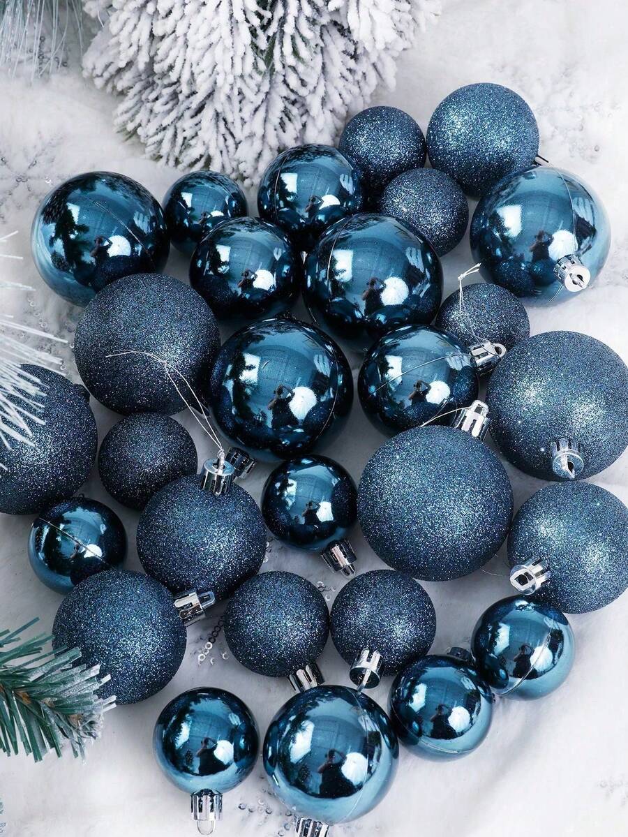 44-Piece Christmas Ball Ornament Set, Shatterproof Hanging Baubles for Christmas Tree, Wedding or Office Decor, Multi-Size Holiday Decorations