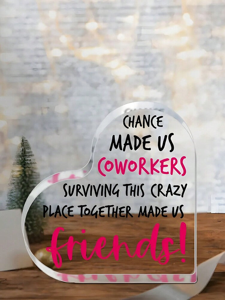 Heart-Shaped Acrylic Table Decor, Friendship Gift for Friends or Loved Ones, Perfect Birthday or Holiday Keepsake for Bedroom, Living Room, or Office