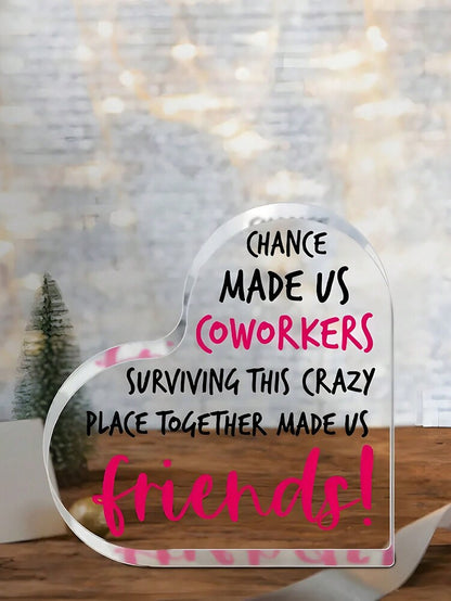 Heart-Shaped Acrylic Table Decor, Friendship Gift for Friends or Loved Ones, Perfect Birthday or Holiday Keepsake for Bedroom, Living Room, or Office