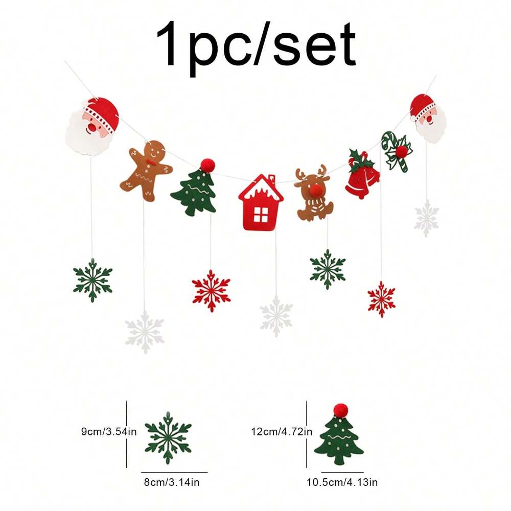 Christmas Snowflake Garland Set, Hanging Party Decoration for Home, Tree, or Wall, Festive Ornament Set for Holiday Celebrations